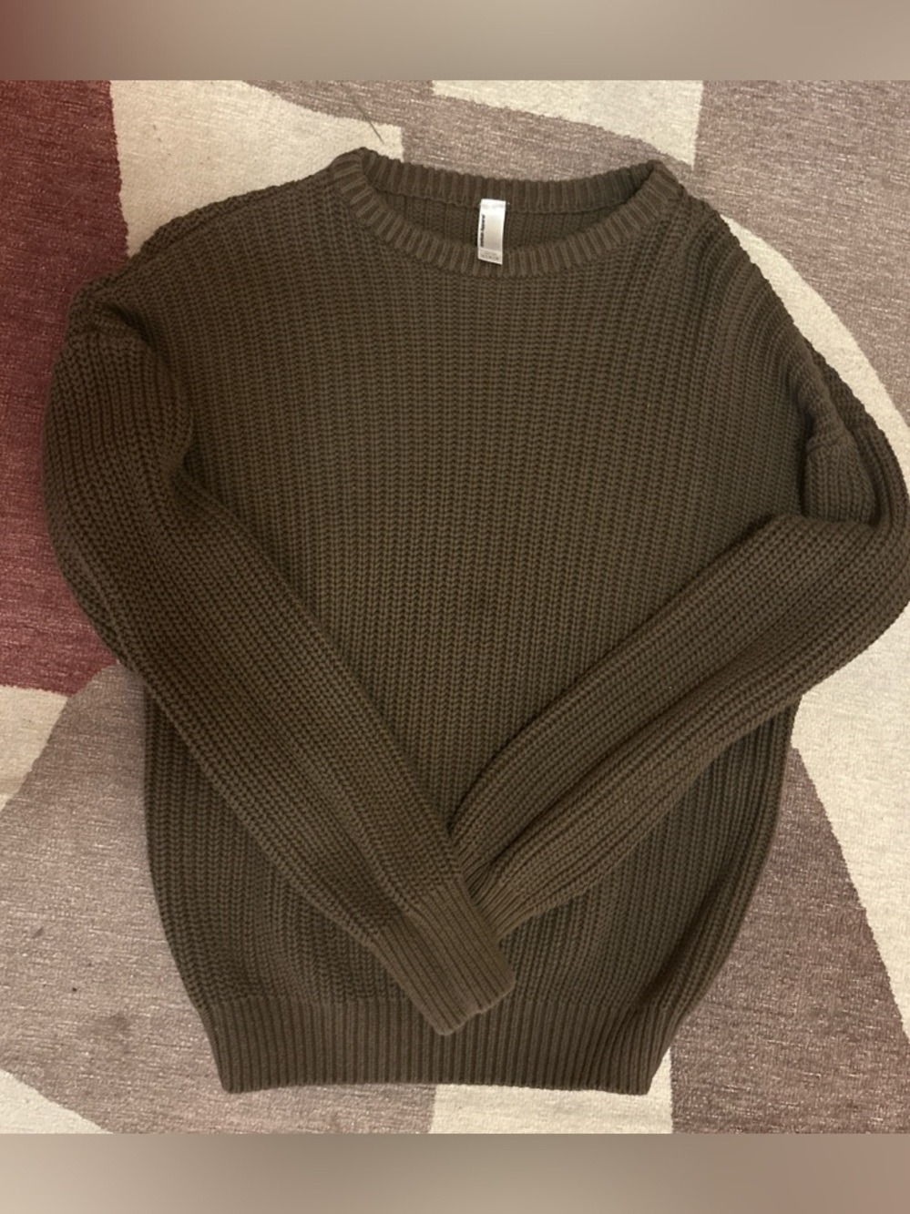 American Apparel Brown Chunky Knit Crewneck Sweater